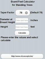 Board Feet for Standing Trees for iPhone, Android